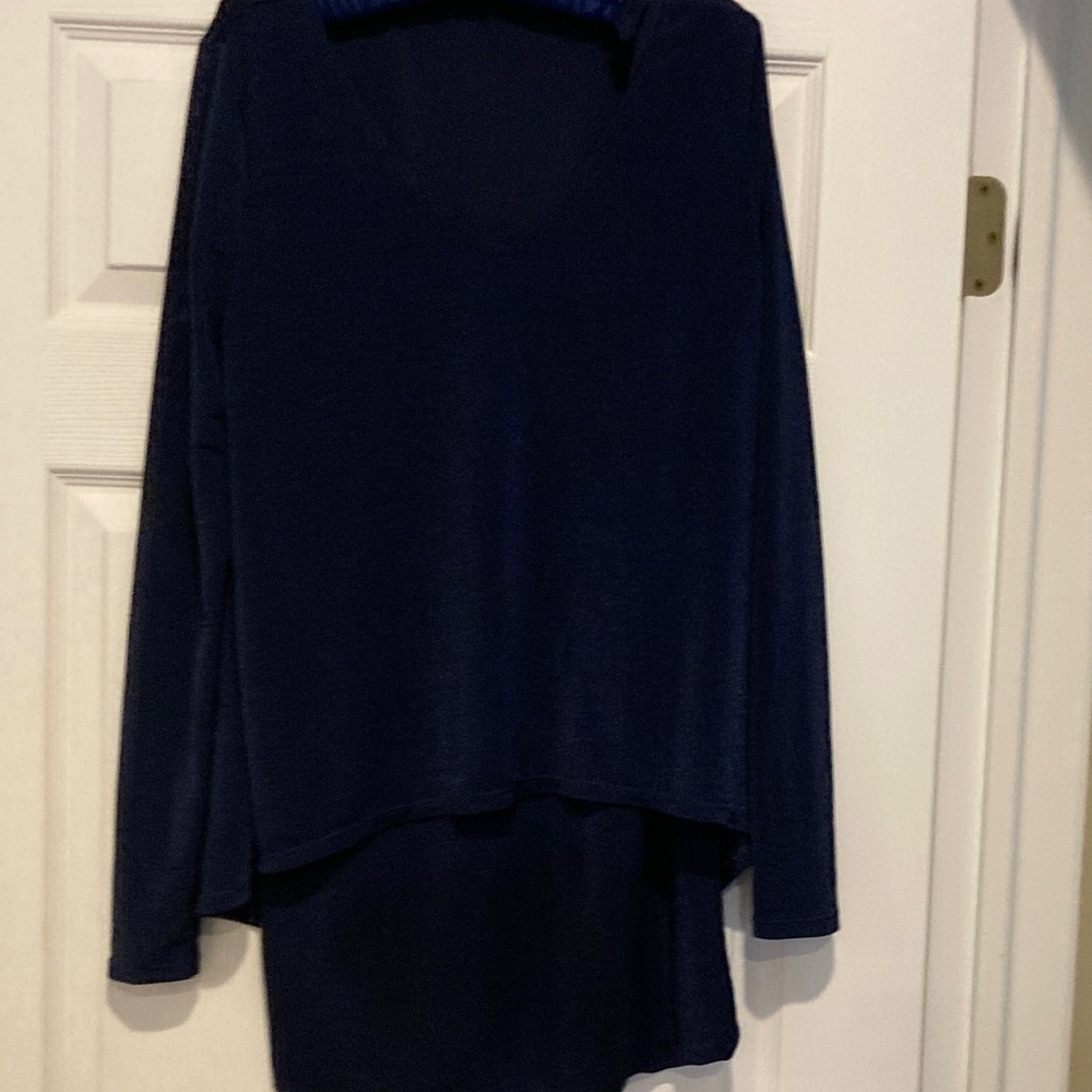 White House Black Market Deep Blue Long Sleeve two layered top